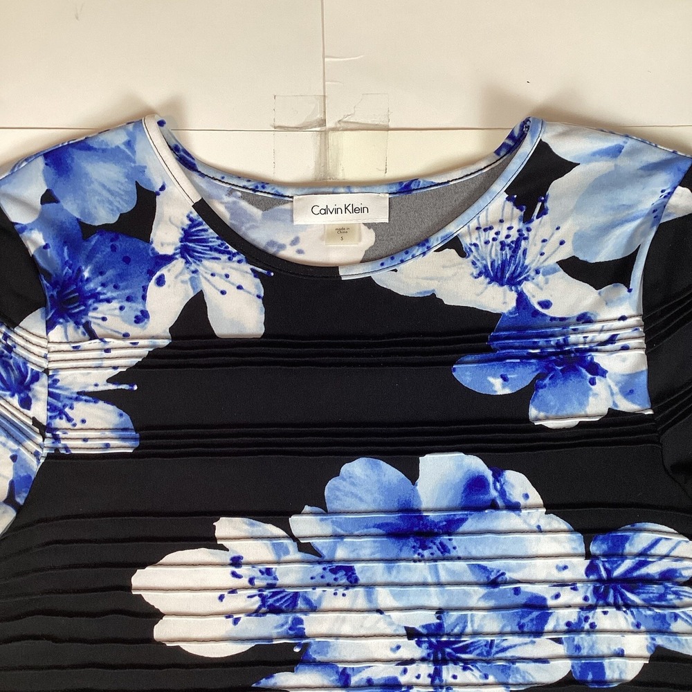Calvin Klein Womens Blouse Shirt Top Size S Small Stretch Comfort Soft Floral - Picture 2 of 8
